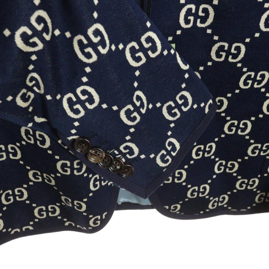 【専用】☆YF☆ ちゃちゃ丸 GUCCI グッチ ジャガード 総柄 テーラード 中古・古着通販】GUCCI (グッチ) GG柄テーラードジャケット ブラウン