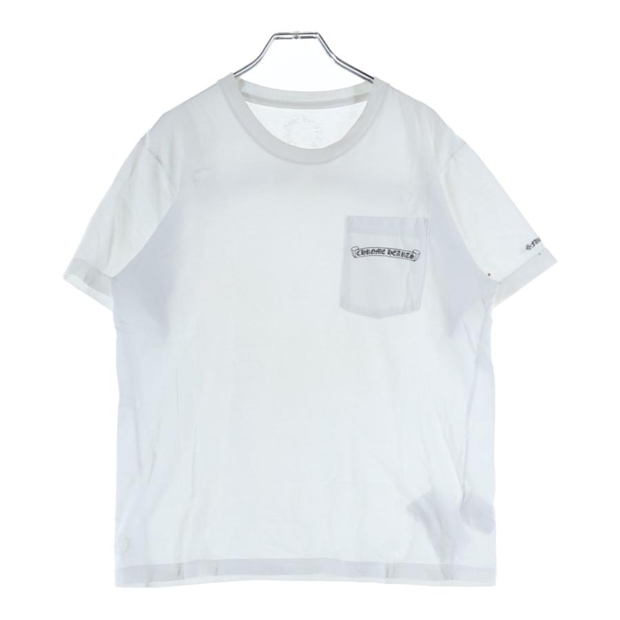 クロムハーツ 白 ポケットTシャツ 半袖 レディース　ポケット付き CHROME HEARTS(クロムハーツ) OLD CH T-SHIRT オールド Tバーサイド