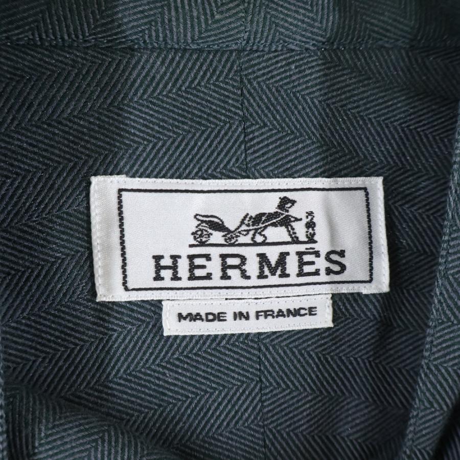 HERMES（エルメス） セリエボタン カシミア混 シルク長袖シャツ