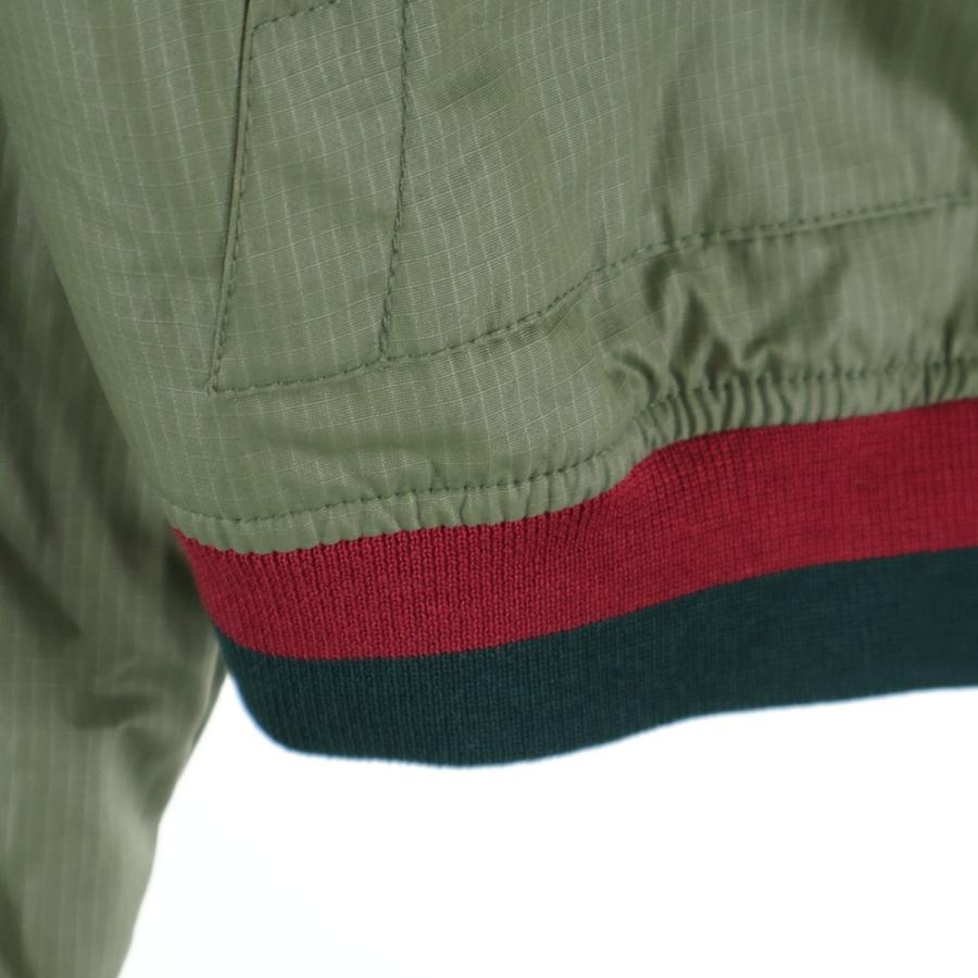 GUCCI（グッチ） ボタンアップ フーデッド ナイロンジャケット カーキ