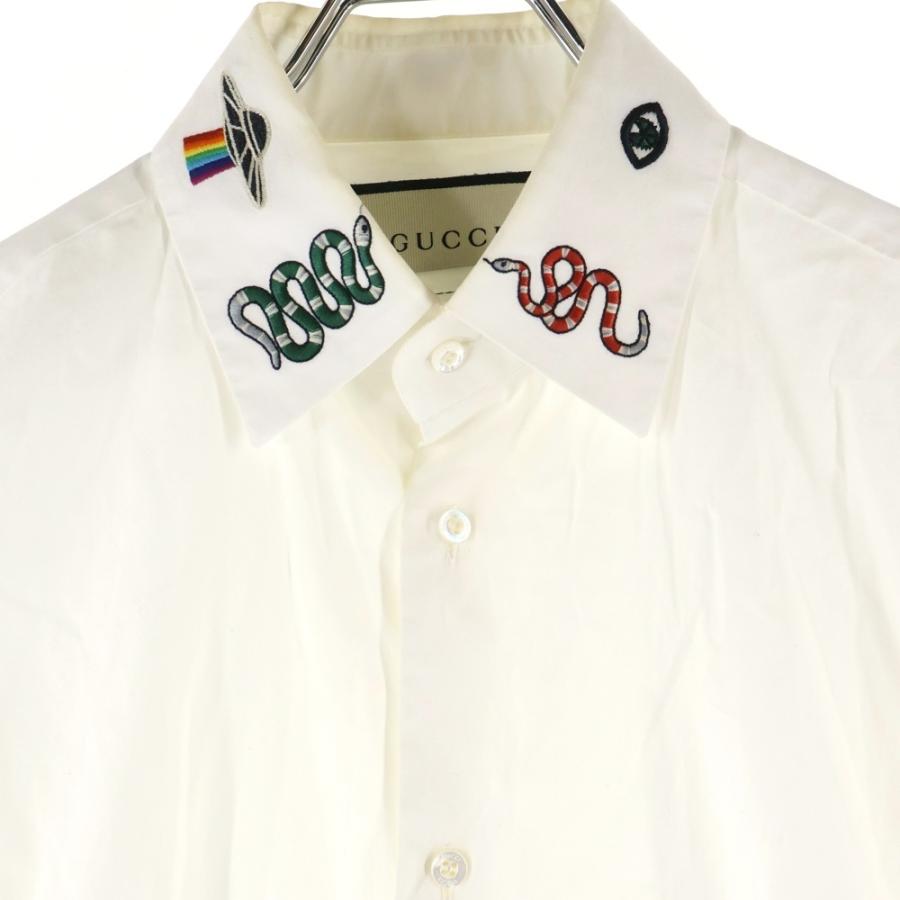 GUCCI（グッチ） 19AW シンボルズ ネック スネーク刺繍 長袖シャツ