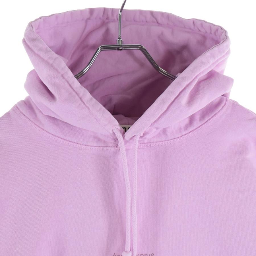 Acne Studios アクネ ストゥディオズ Cropped Hoodie ロゴプリント クロップド プルオーバースウェットパーカー フーディー ピンク 1HF176-_2