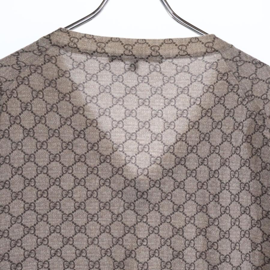 GUCCI（グッチ） GG総柄 Vネック ニットセーター ベージュ 232164