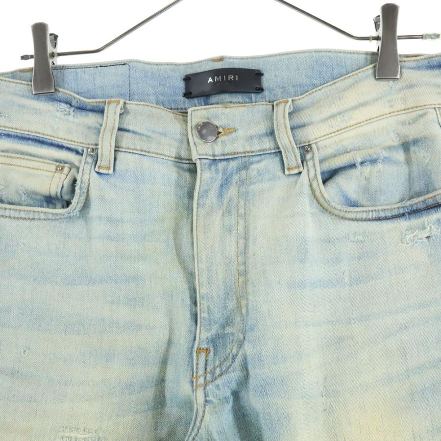 AMIRI（アミリ） ロゴパッチ ダメージ加工 ストレッチスキニーデニム