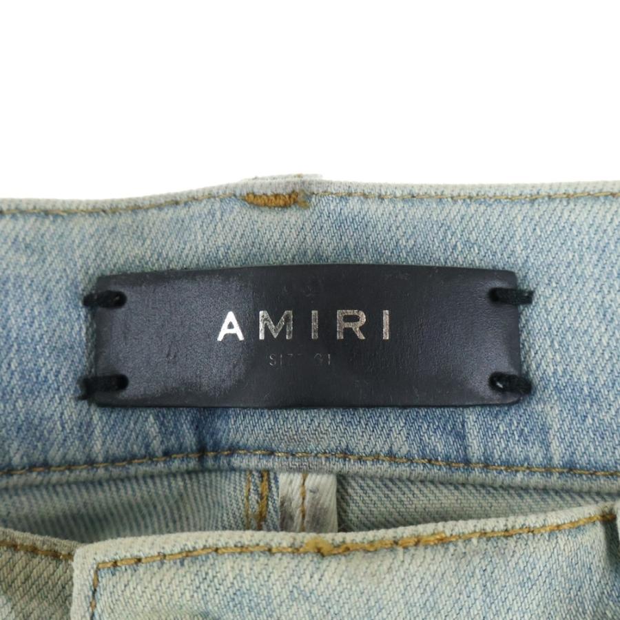 AMIRI（アミリ） ロゴパッチ ダメージ加工 ストレッチスキニーデニム