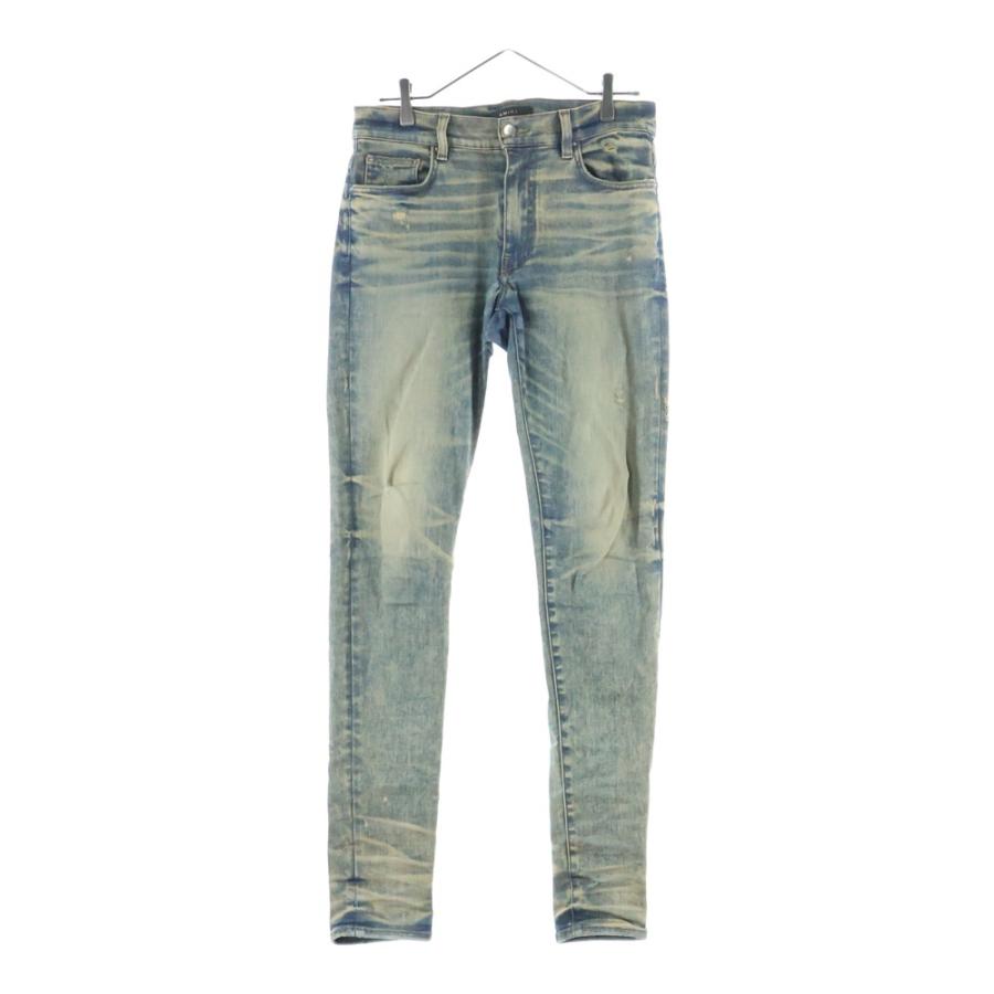 AMIRI（アミリ） ロゴパッチ フェードダメージ加工 ストレッチスキニー