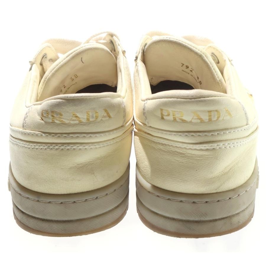 PRADA（プラダ） ダウンタウン トライアングルロゴ レザー スニーカー 
