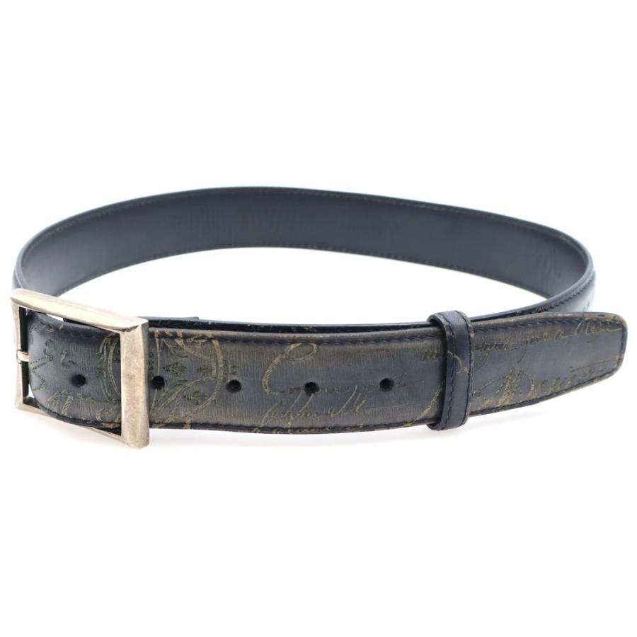 超美品‼️ベルトBERLUTI ベルルッティ カリグラフィ メンズ Berluti（ベルルッティ） カリグラフィ スクリットレザーベルト グレー