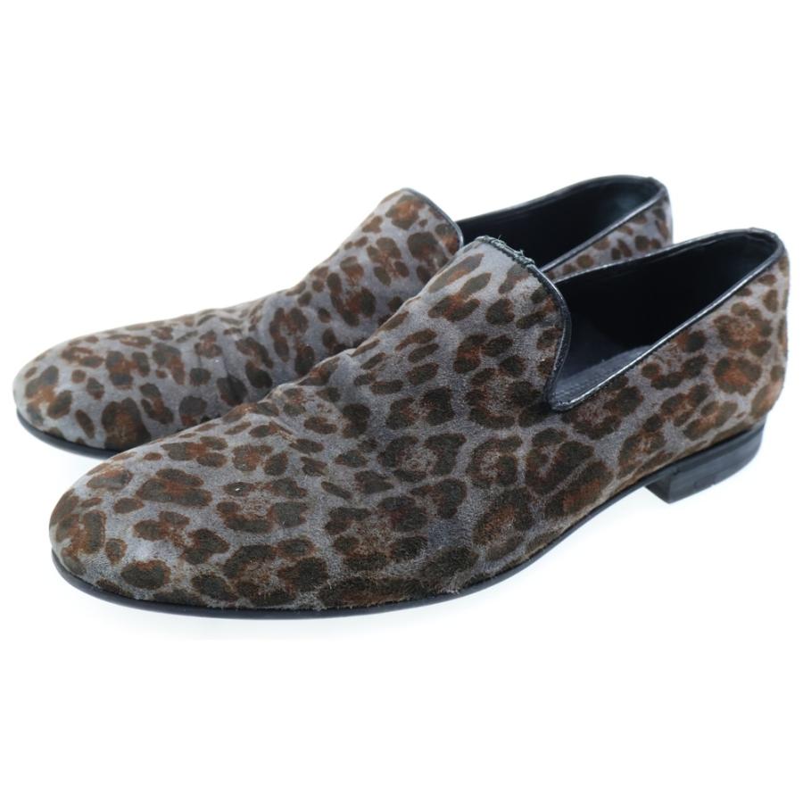 JIMMY CHOO レオパード柄 ローファー JIMMY CHOO（ジミーチュウ） レオパード スウェード ヴァンプ