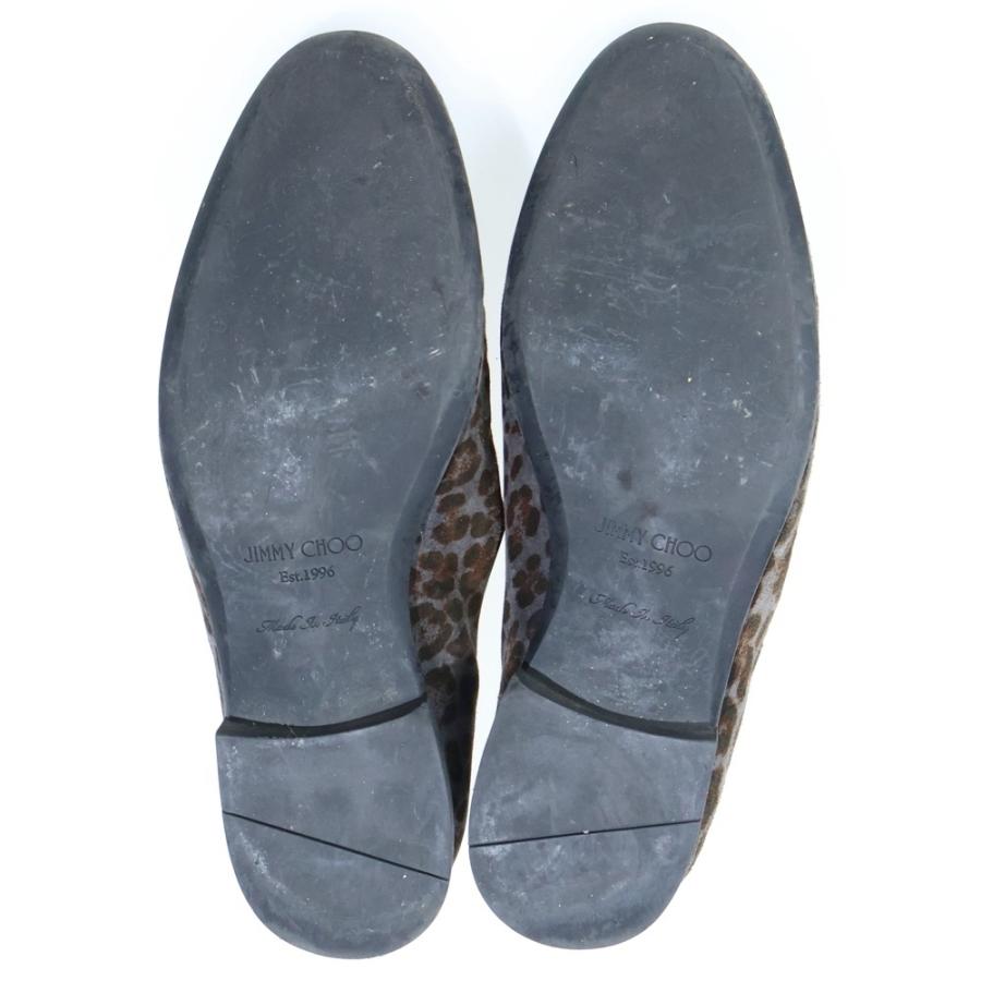 JIMMY CHOO レオパード柄 ローファー JIMMY CHOO（ジミーチュウ） レオパード スウェード ヴァンプ