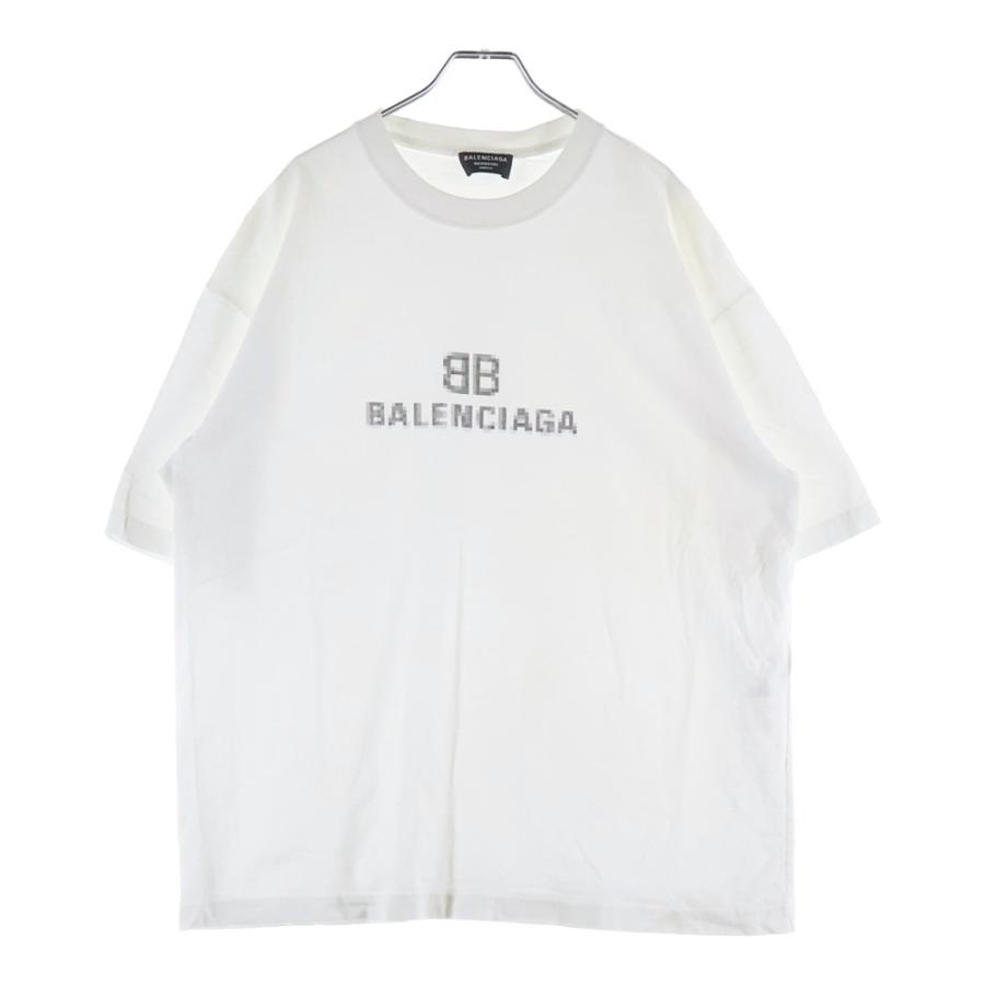 BALENCIAGA（バレンシアガ） T-Shirt ピクセルロゴプリント半袖Tシャツ 
