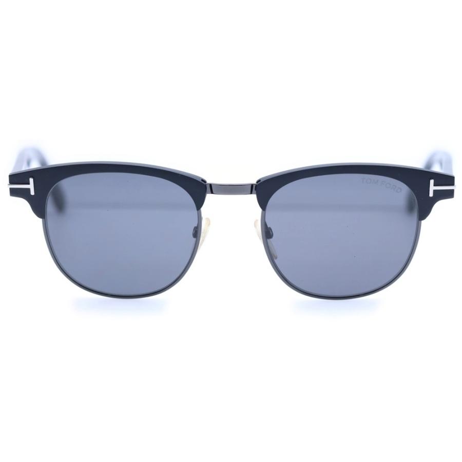 美品□TOM FORD トムフォード TF623 Laurent-02 ハーフリム サーモント サングラス ブラック グレー 51□20-150 イタリア製 度入り メンズ TOM FORD（トムフォード） Laurent-02 ローラン サーモントシェイプ