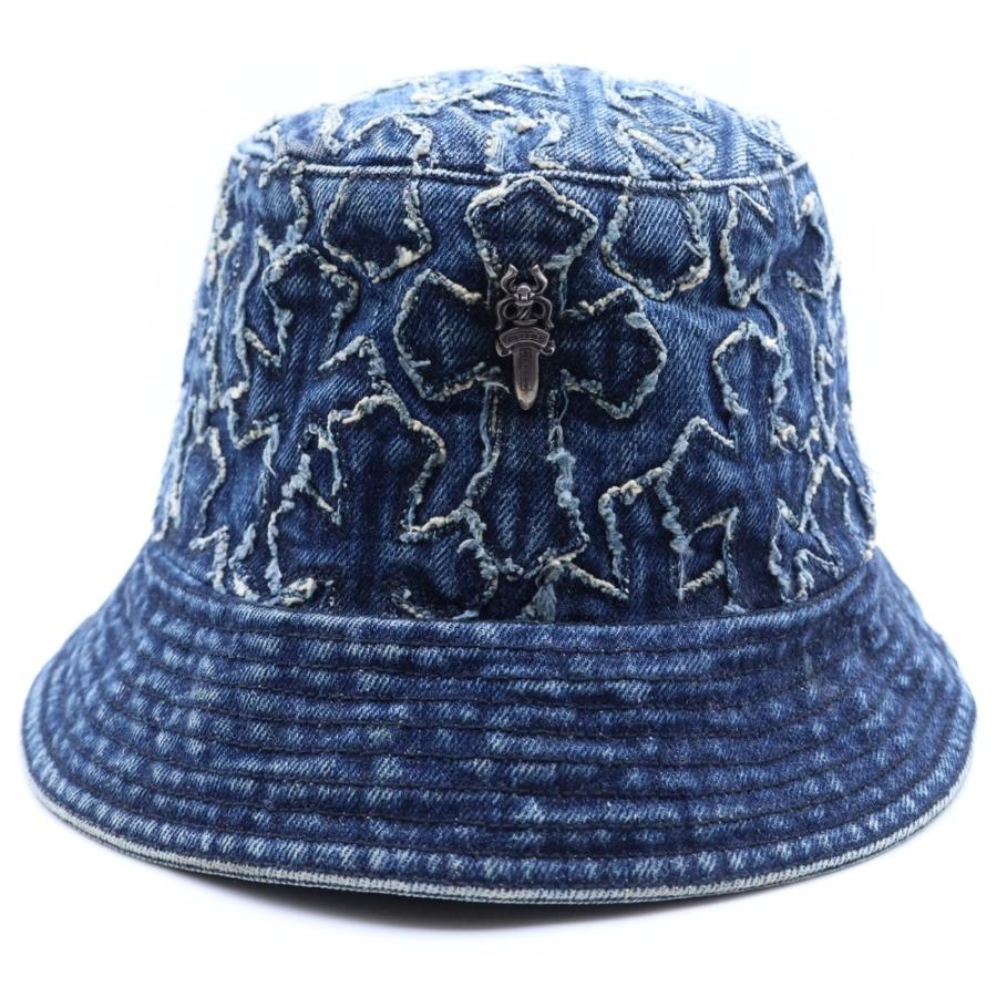 クロムハーツ CHROME HEARTS デニム パッチワーク バケットハット CHROME HEARTS（クロムハーツ） クロスパッチ デニム バケットハット