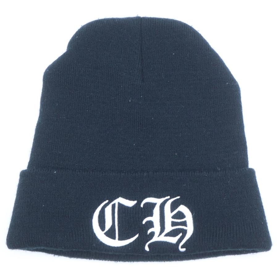 美品クロムハーツ ビーニーニットキャップ 黒 CHROMEHEARTS 刺繍ロゴ Chrome Hearts】Logo Beanie Black (CHROME HEARTS/ニットキャップ