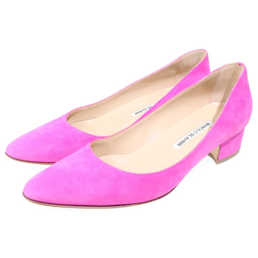 MANOLO BLAHNIK ピンク スエード パンプス MANOLO BLAHNIK マノロブラニク スエード ポインテッドトゥ ヒール