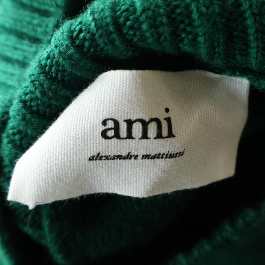 ami paris アミパリス ハート ジャガード刺繍 タートルネックニット