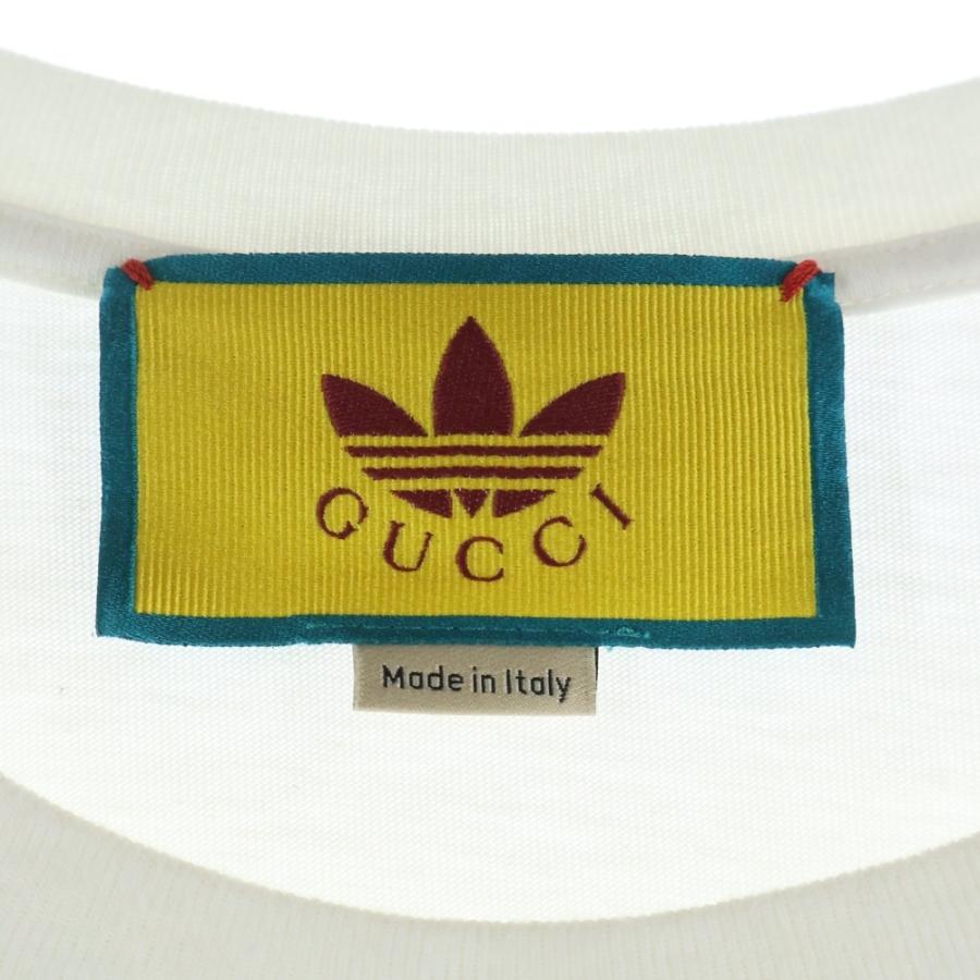【限定コラボ】 グッチ アディダス フロントロゴ バック プリント 半袖Tシャツ GUCCI（グッチ） ×adidas ×アディダス フロントロゴ 半袖Tシャツ