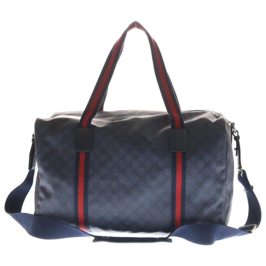 GUCCI GGスプリーム ショルダーバッグ ネイビー GUCCI（グッチ） GGスプリーム ミディアム ダッフルバッグ ネイビー