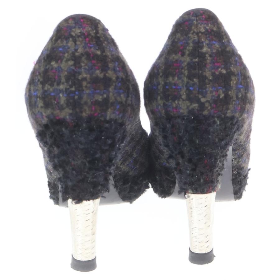 CHANEL シャネル Tweed Pumps ツイードパンプス ヒール ブラック 
