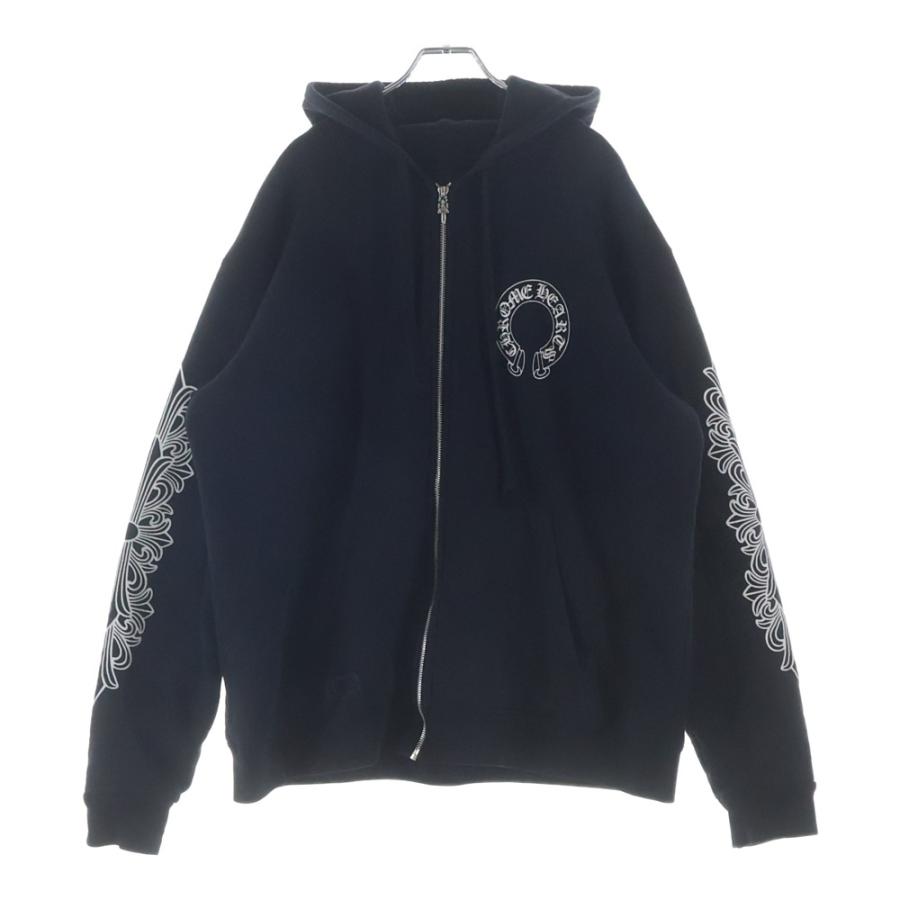 CHROME HEARTS（クロムハーツ） SWTSHRT HD ZIP 袖フローラル バック