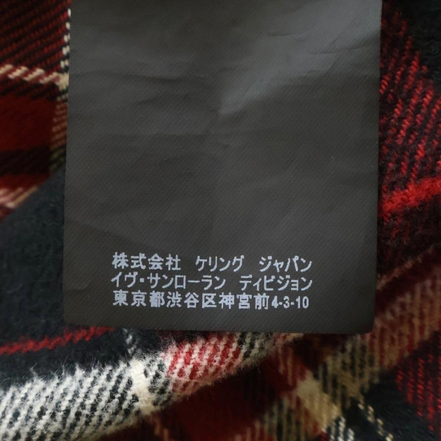 SAINT LAURENT PARIS (サンローランパリ) 長袖チェックシャツ レッド