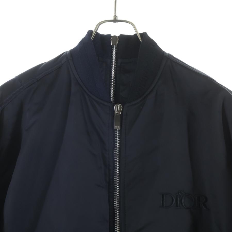 DIOR ディオール 20AW ×Judy Blame ×ジュディ・ブレイム 刺繍デザイン ツートンボンバージャケット MA-1 ブラック/ネイビー 043C430A4978の画像