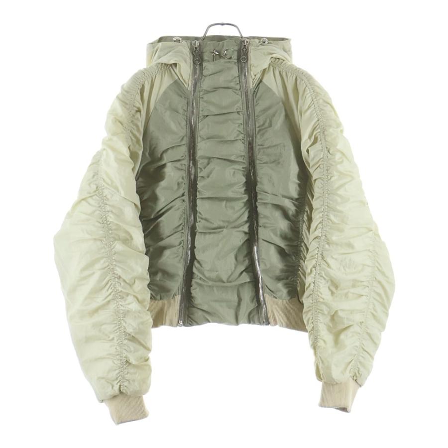 【最終価格】 × Thug Club ナイロンジャケット THUG CLUB サグクラブ ロゴプレートデザイン ギャザー ダブルジップ
