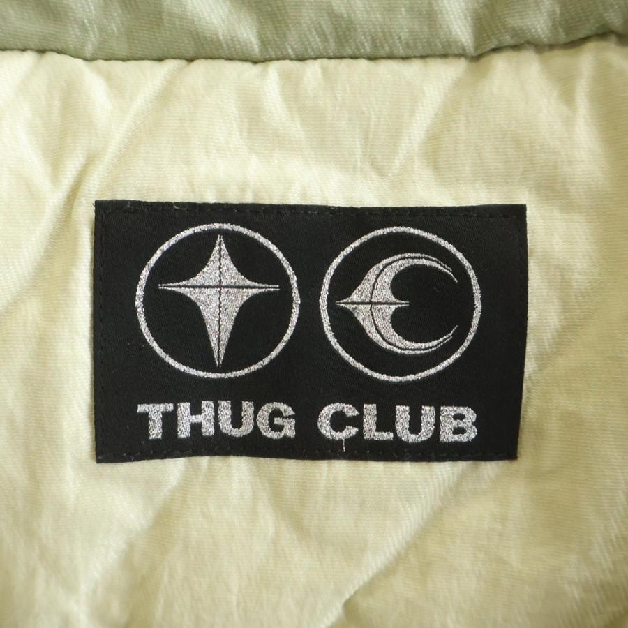 THUG CLUB サグクラブ ロゴプレートデザイン ギャザー ダブルジップ