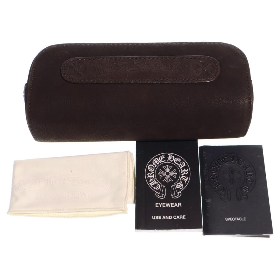 CHROME HEARTS クロムハーツ DIXON YU-A CHプラス セメタリークロス エボニーウッド アフターダイヤ スクエア眼鏡 ブラック/ブラウンの画像