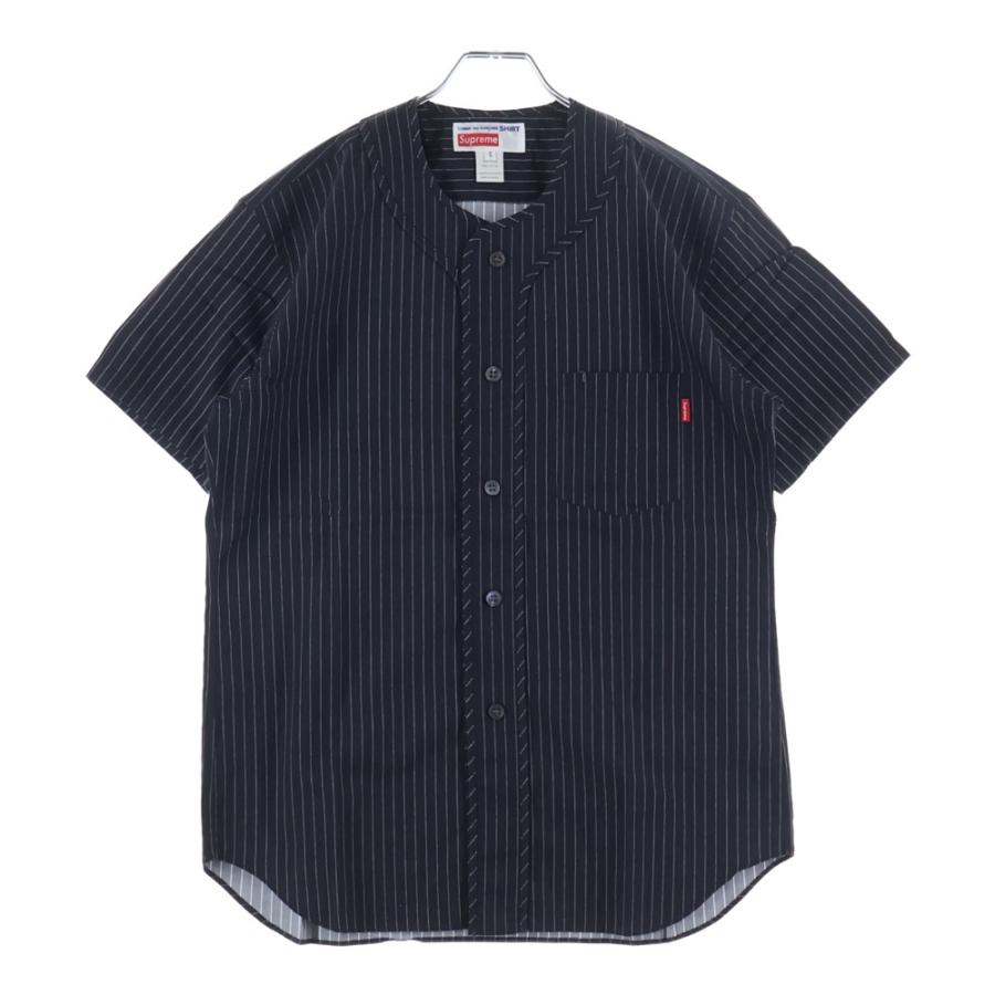 SUPREME シュプリーム 14SS ×COMME Des GARCONS SHIRT Baseball Shirt コムデギャルソンシャツ ベースボール半袖シャツ ブラック Supreme（シュプリーム） 14SS ×COMME Des GARCONS SHIRT Baseball