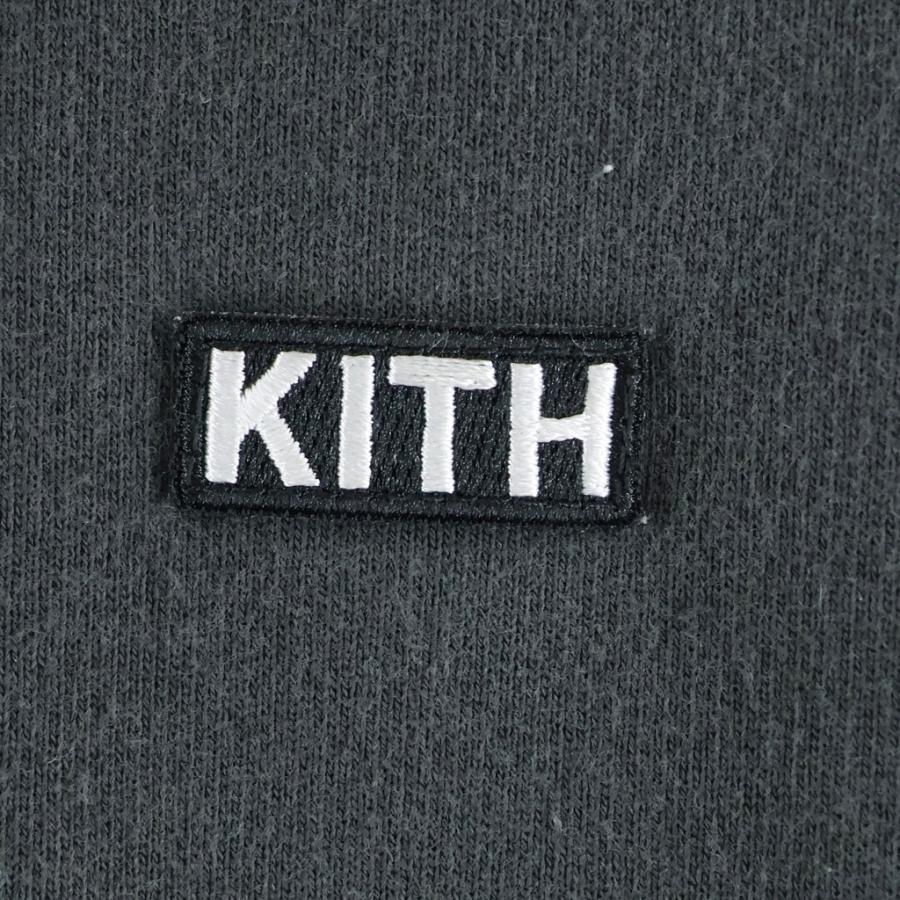 KITH キス フロントロゴデザイン コーデュロイ切り替え フーデッド スウェット トレーナ ブラック KHM031504 KITH（キス） フロントロゴデザイン コーデュロイ切り替え フーデッド