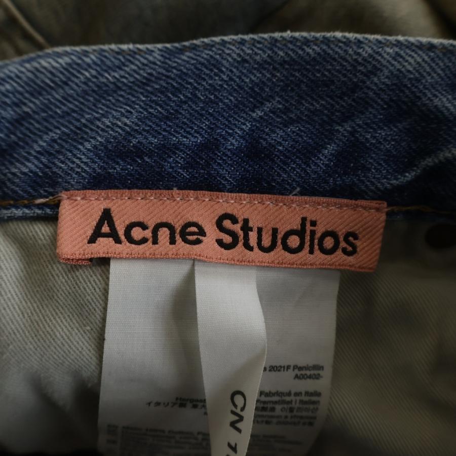 Acne Studios アクネ ストゥディオズ 21AW ダメージ加工 マルチポケット デニムパンツ インディゴ A00402の画像