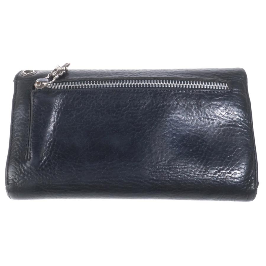 Chrome Hearts WAVE クロームハーツウェーブ　 ブラックレザー CHROME HEARTS（クロムハーツ） WAVE ウェーブ レザーウォレット 財布