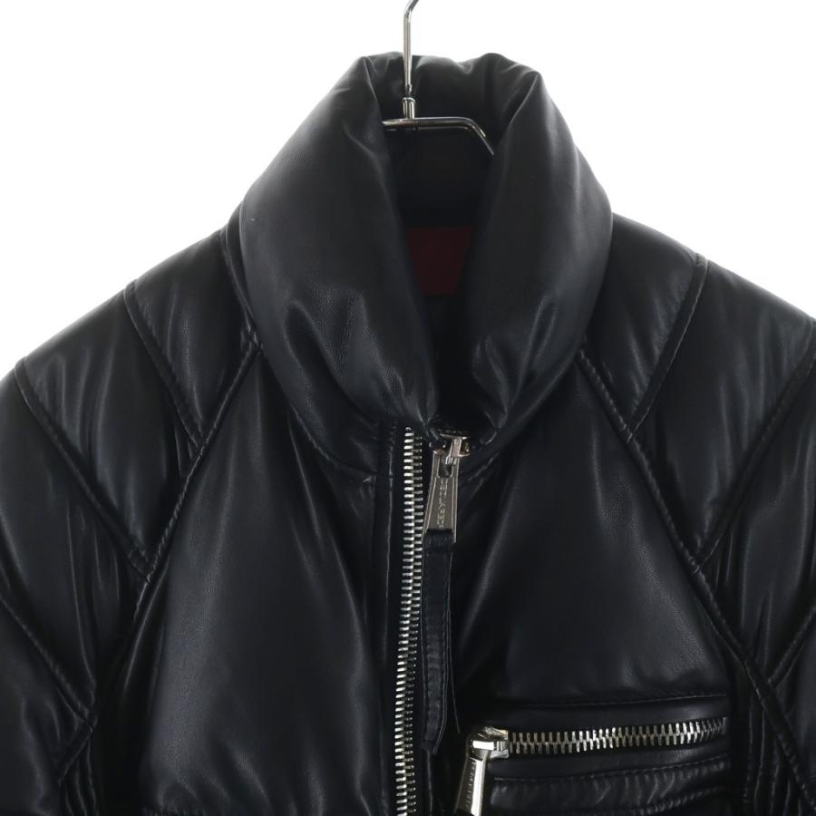 DSQUARED2 ディースクエアード Lamb Leather Down Jacket ラムレザーダウンジャケット ブラック 71AM184 DSQUARED2（ディースクエアード） Lamb Leather Down Jacket