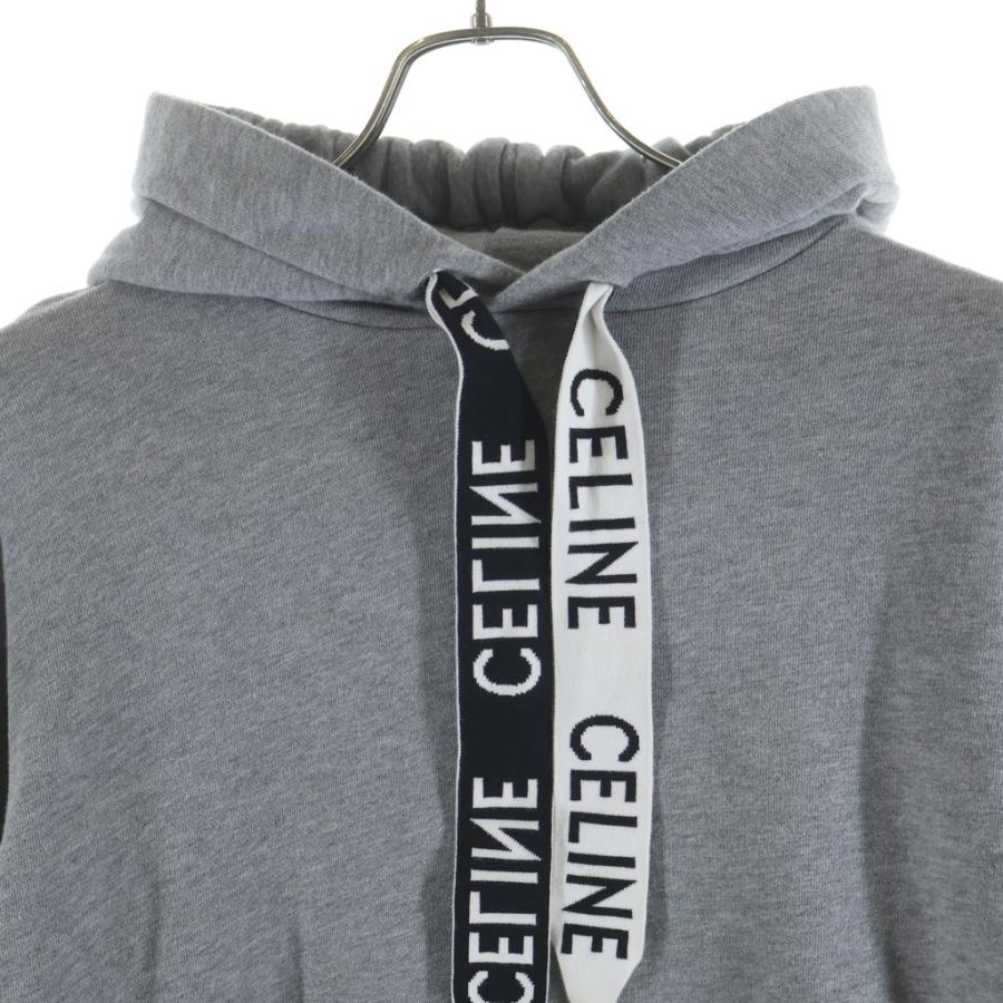 CELINE - CELINE セリーヌ 21AW Loose Sweatshirt In Cotton Fleece ドローコード フーディー スウェット プルオーバーパーカー ブラック 2Y468670Q CELINE（セリーヌ） 21AW Loose Sweatshirt In Cotton Fleece ドロー