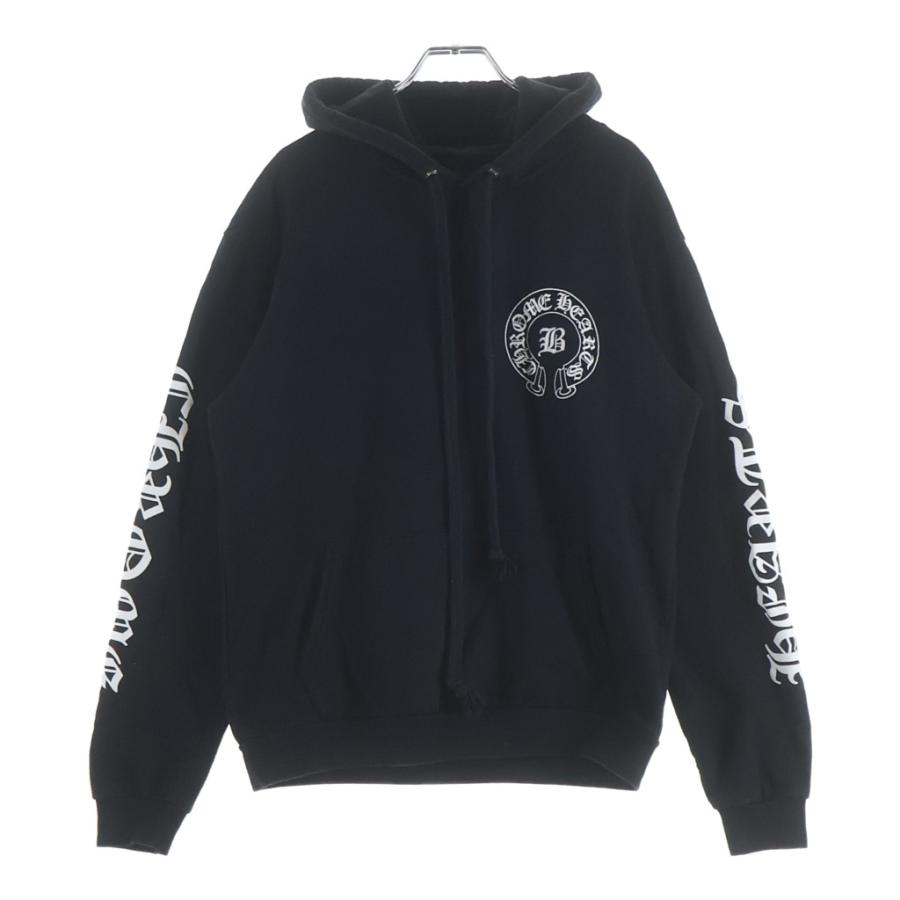 Chrome Hearts 新品同様 黒フード付きパーカー 袖刺繍デザイン CHROME HEARTS（クロムハーツ） BELLA HD PLVR/ベラハディッド