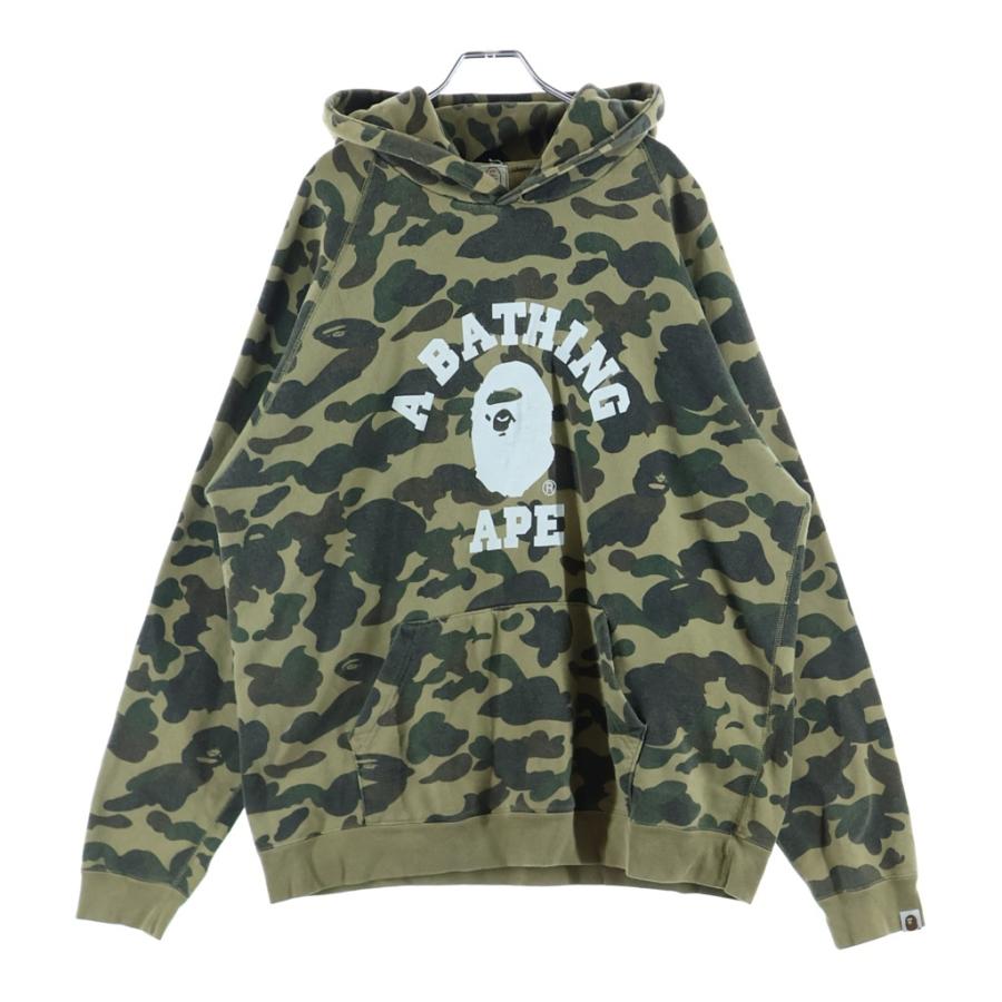 A BATHING APE カモフラ柄 プルオーバーパーカー A BATHING APE（アベイシングエイプ） 1st CAMO COLLEGE PULLOVER