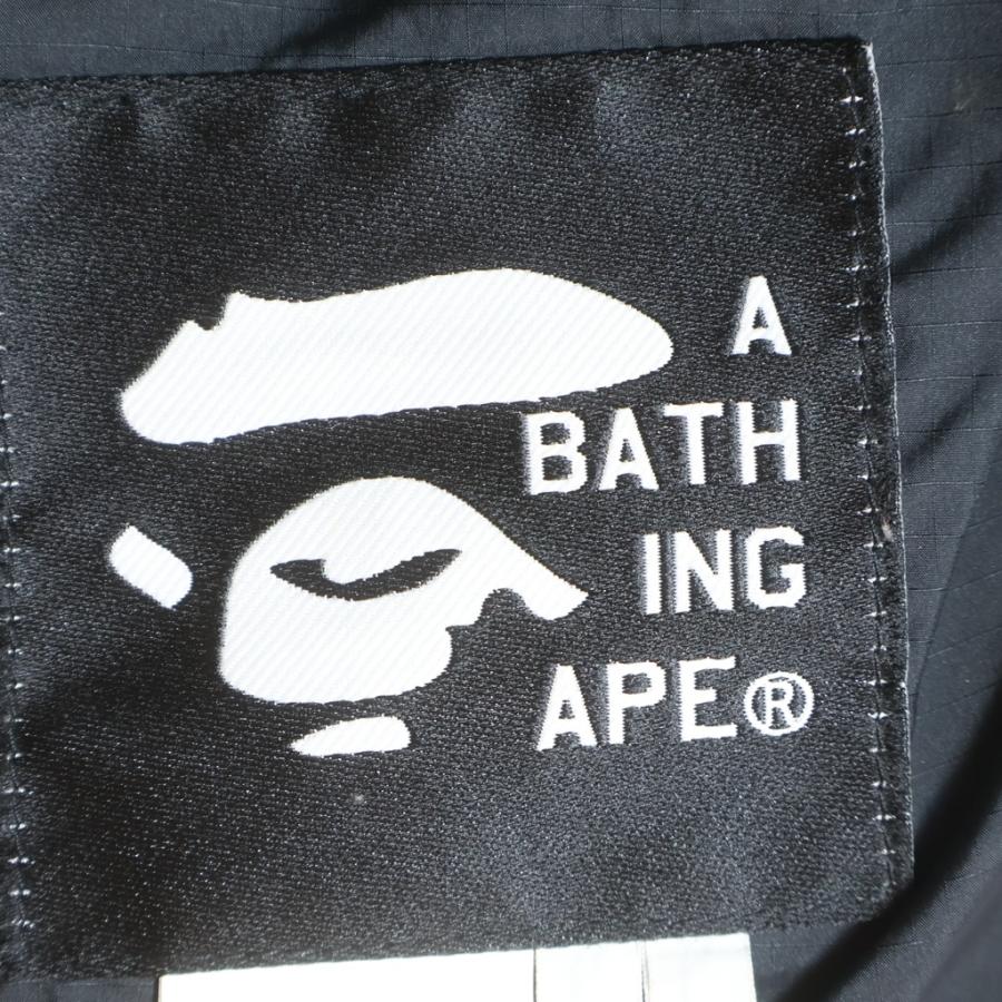 A BATHING APE アベイシングエイプ シープスキン レザー ダウンベスト ブラックの画像