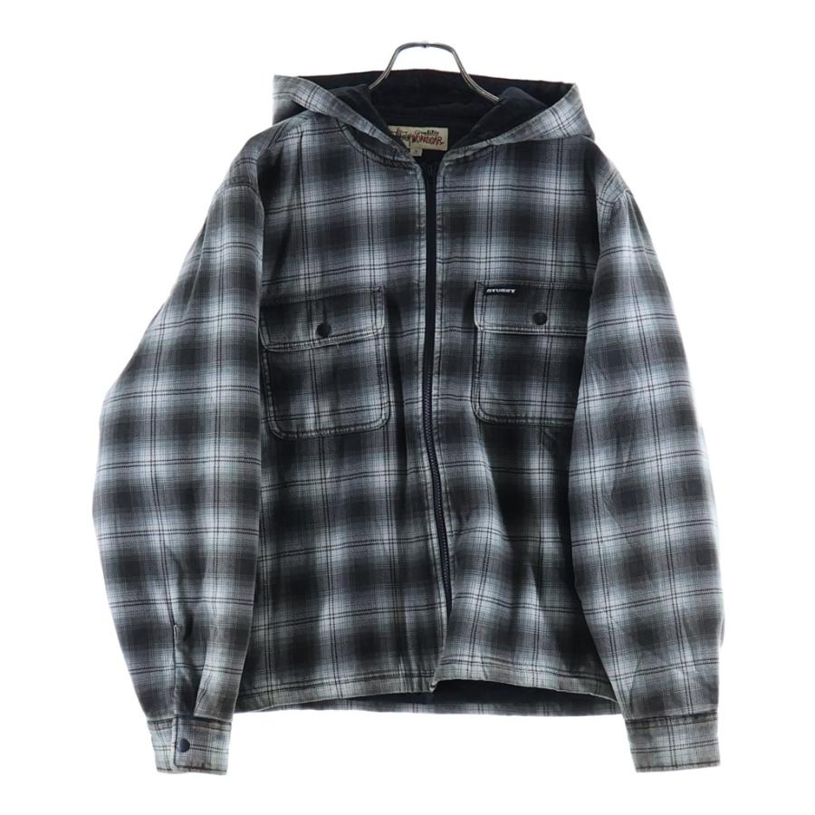 STUSSY（ステューシー） ZIP HOODED PLAID SHIRT チャック柄 