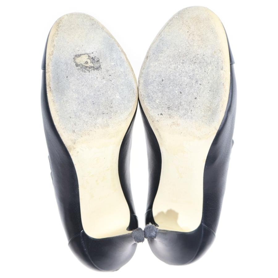 【美品】CHANEL シャネル　ココマーク　リボン　フリルデザイン　パンプス CHANEL（シャネル） ココマーク 型押し リボン付き フリルデザイン