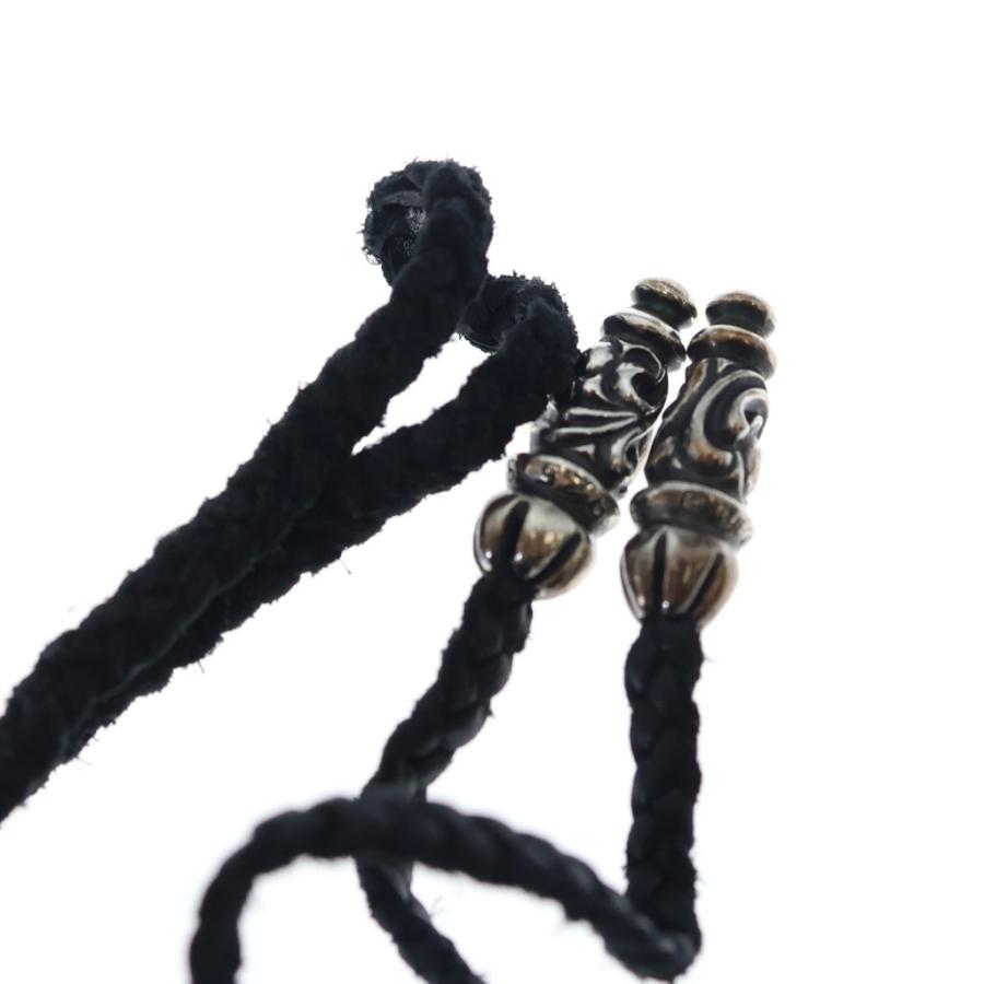 CHROME HEARTS ブレイドレザー 2クリップ CHROME HEARTS（クロムハーツ） LEATHER BRAID SCROLL ラージ レザー