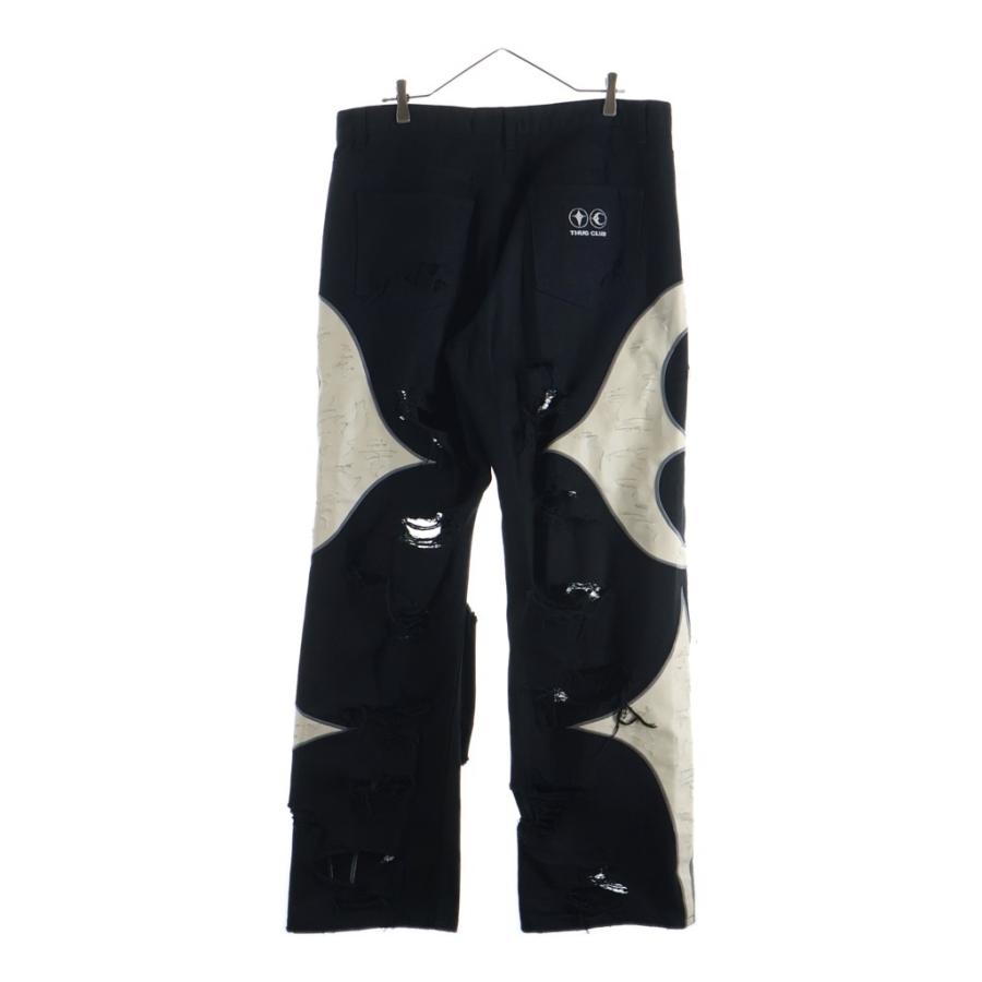 サグクラブ THUG CLUB  TC24PT2102 ダメージ加工TCレザーロングパンツ メンズ 1 THUG CLUB サグクラブ ダメージ加工 TCレザー ウォッシングデニム