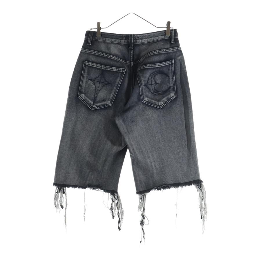 MCM × THUG CLUB コラボ モノグラム デニム ショーツ Mサイズ THUG CLUB サグクラブ DOUBLE KNEE DAMAGE SHORTS ダブルニー ダメージ