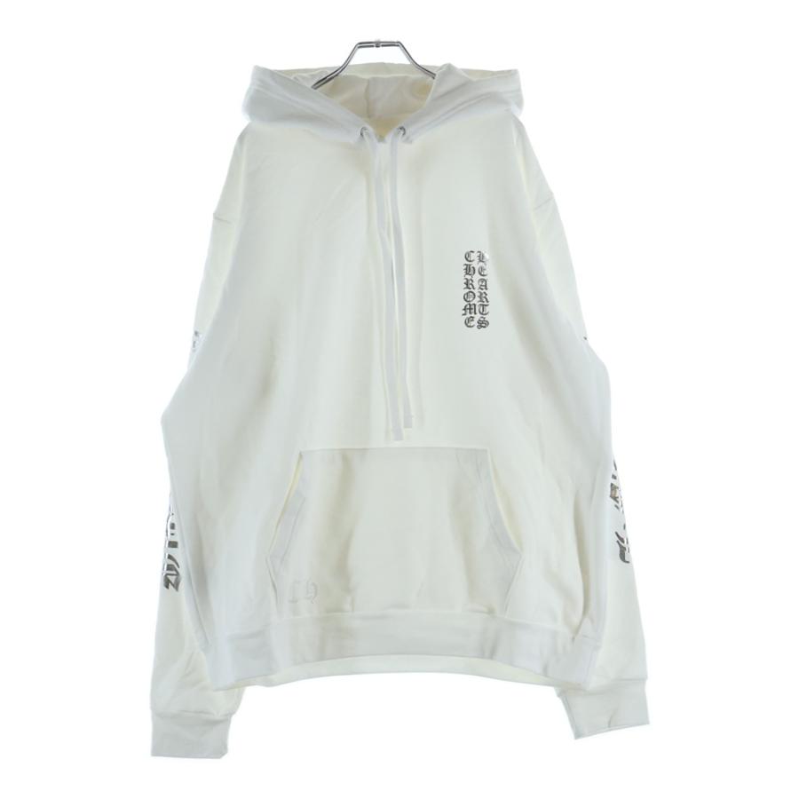 CHROME HEARTS クロムハーツ FOIL HOODIE ロゴプリント スウェット プルオーバーパーカー ホワイト CHROME HEARTS（クロムハーツ） WHITE FOIL HOODIE アームロゴプリント