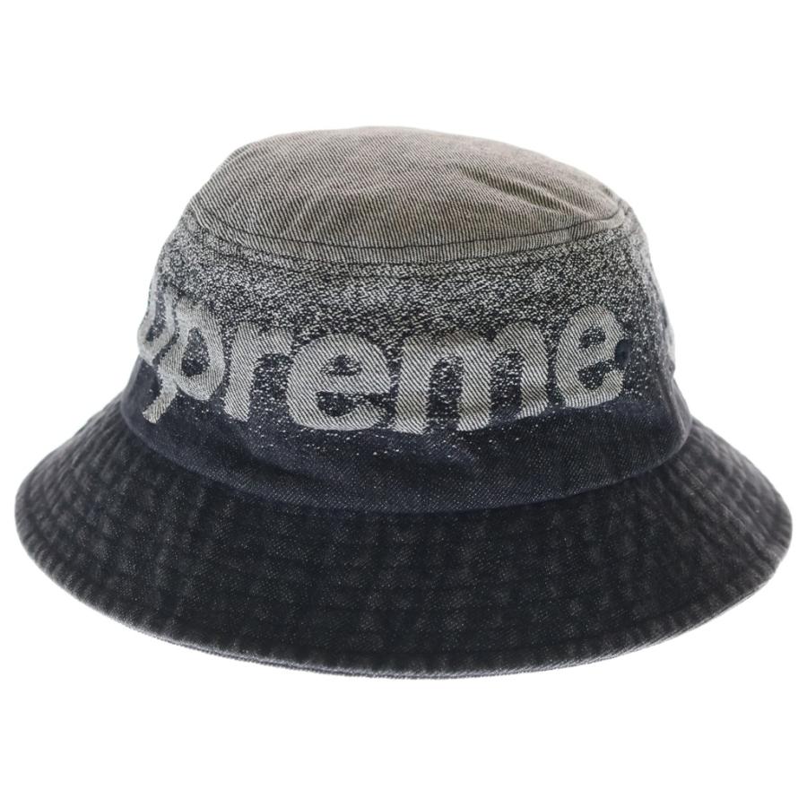 SUPREME シュプリーム 22SS Fade Jacquard Denim Crushe フェードジャガード デニムバケットハット 帽子 ブラック Supreme（シュプリーム） 22SS Fade Jacquard Denim Crushe フェード