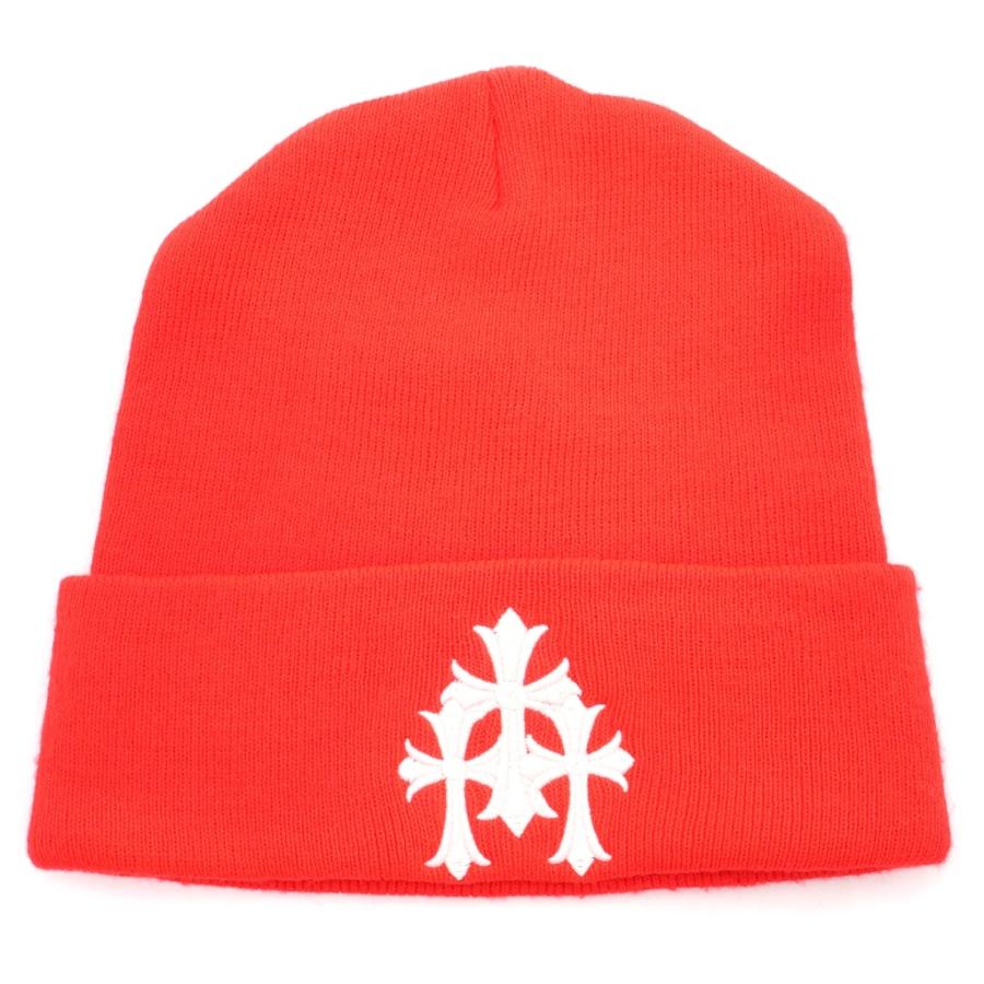 CHROME HEARTS クロムハーツ WACH CAP CROSS ワッチキャップ セメタリークロスデザイン ビーニー 帽子 イエロー ‐ CHROME HEARTS（クロムハーツ） WACH CAP CROSS ワッチキャップ