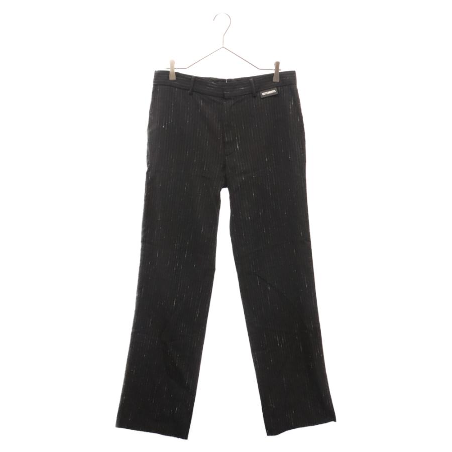 VETEMENTS ヴェトモン ピンストライプパンツ スラックス ブラック 