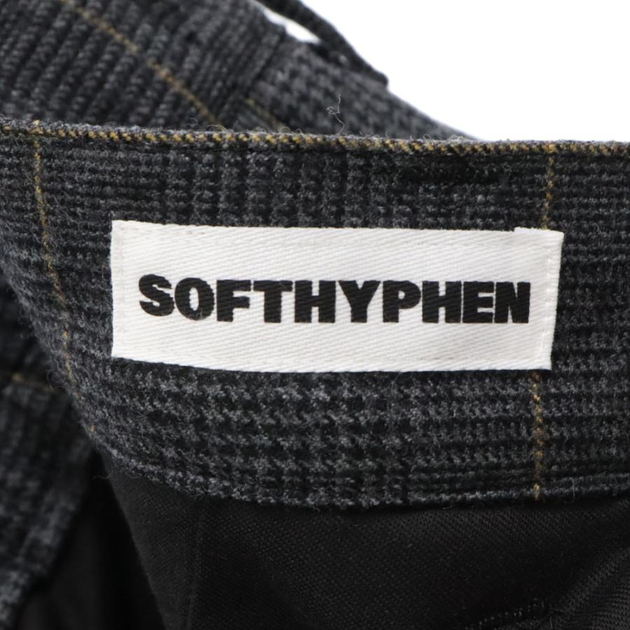 SOFTHYPHEN ソフトハイフン WOOL CHECK WIDE TROUSERS ウールチェック