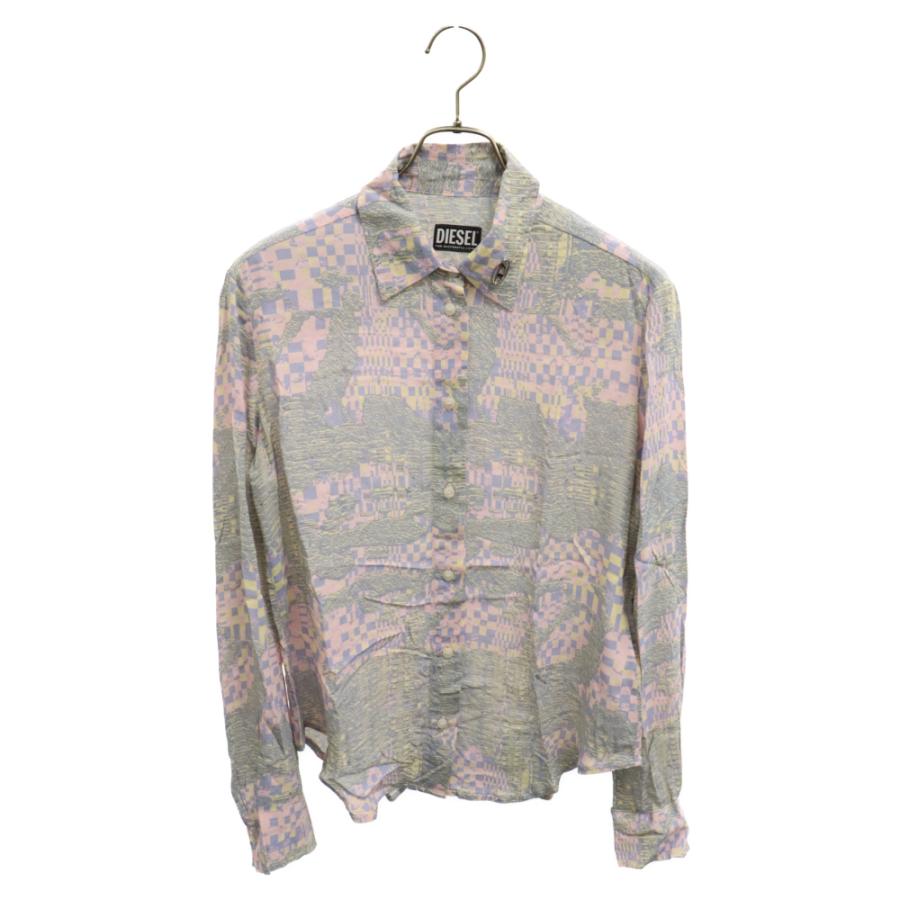 DIESEL ディーゼル C-Gisey-Aop Dロゴ レーヨン長袖シャツ レディース