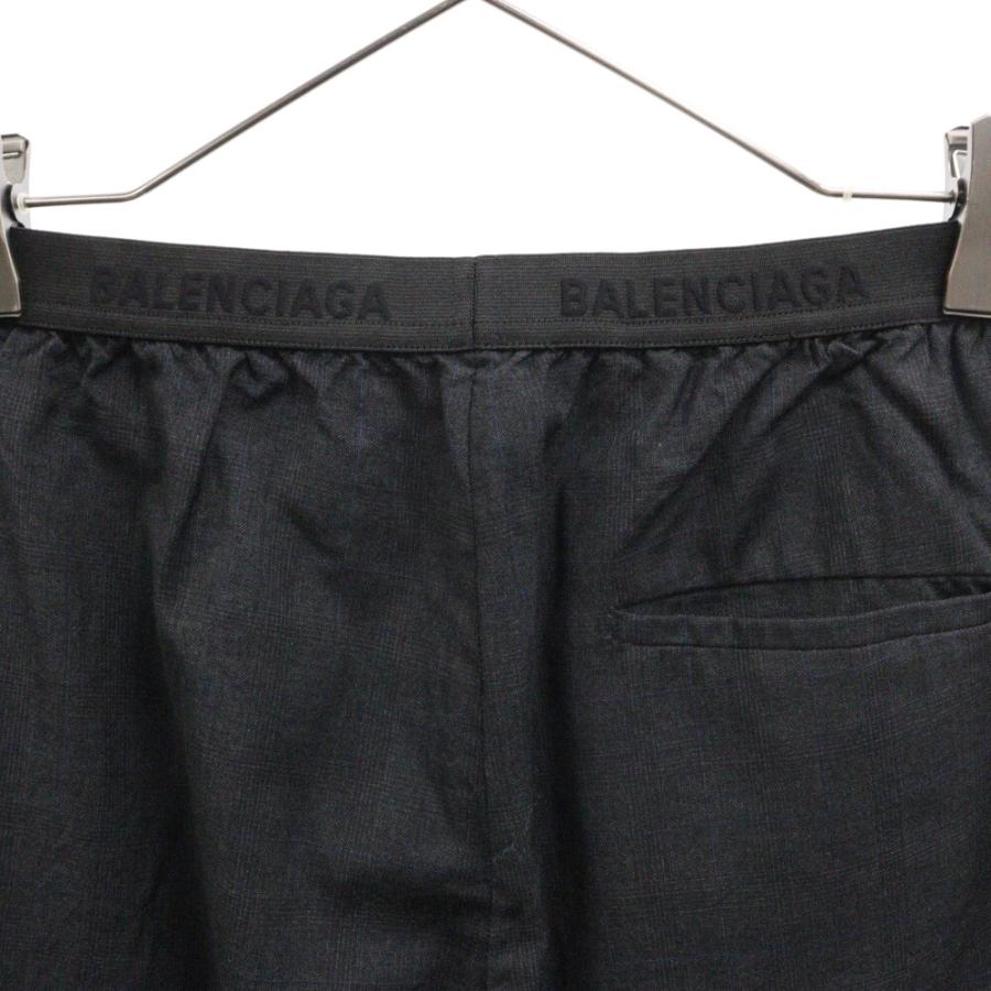 BALENCIAGA（バレンシアガ） Logo Waistband Checked Trousers ロゴ